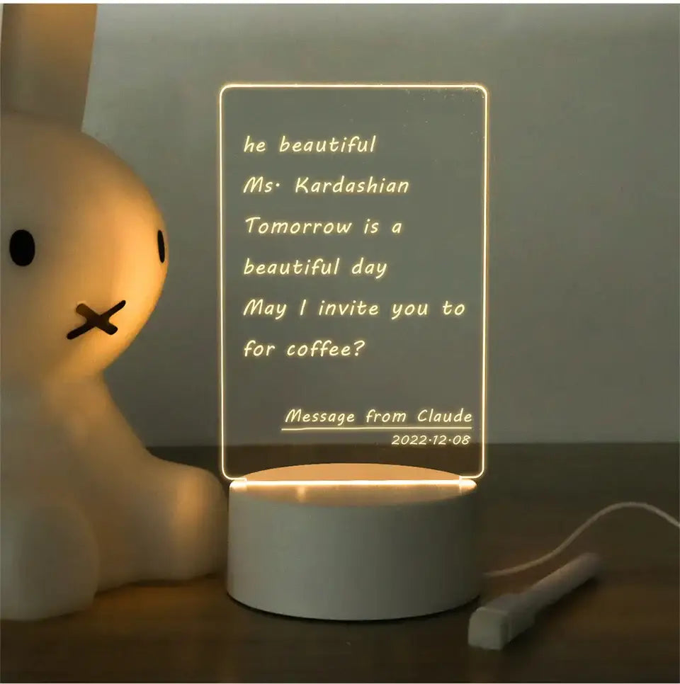 Acrylic Message Board Lamp