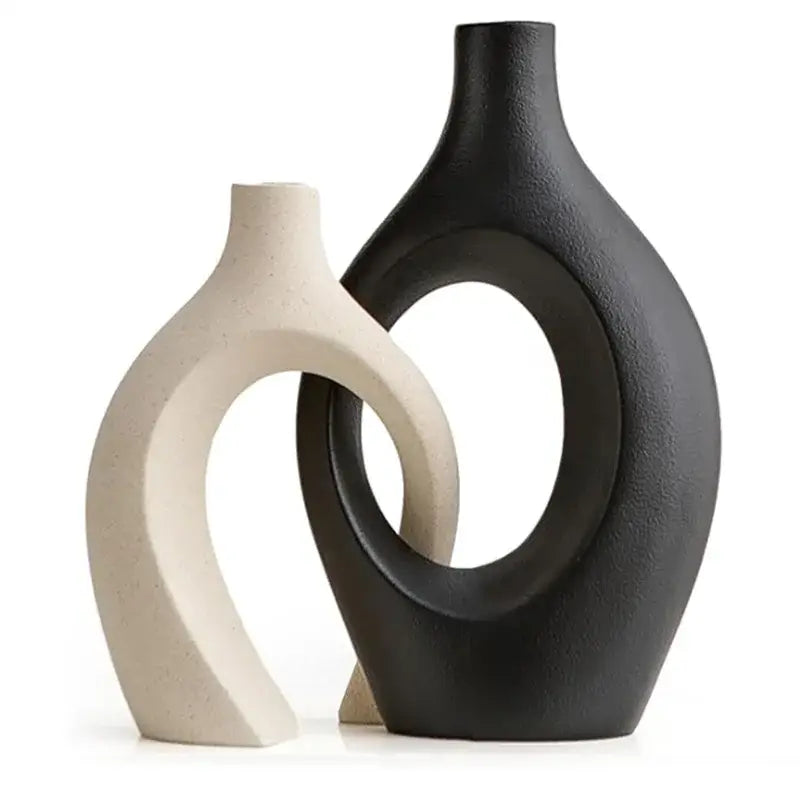 Large White Ceramic Vase Set 28cm for Blooms