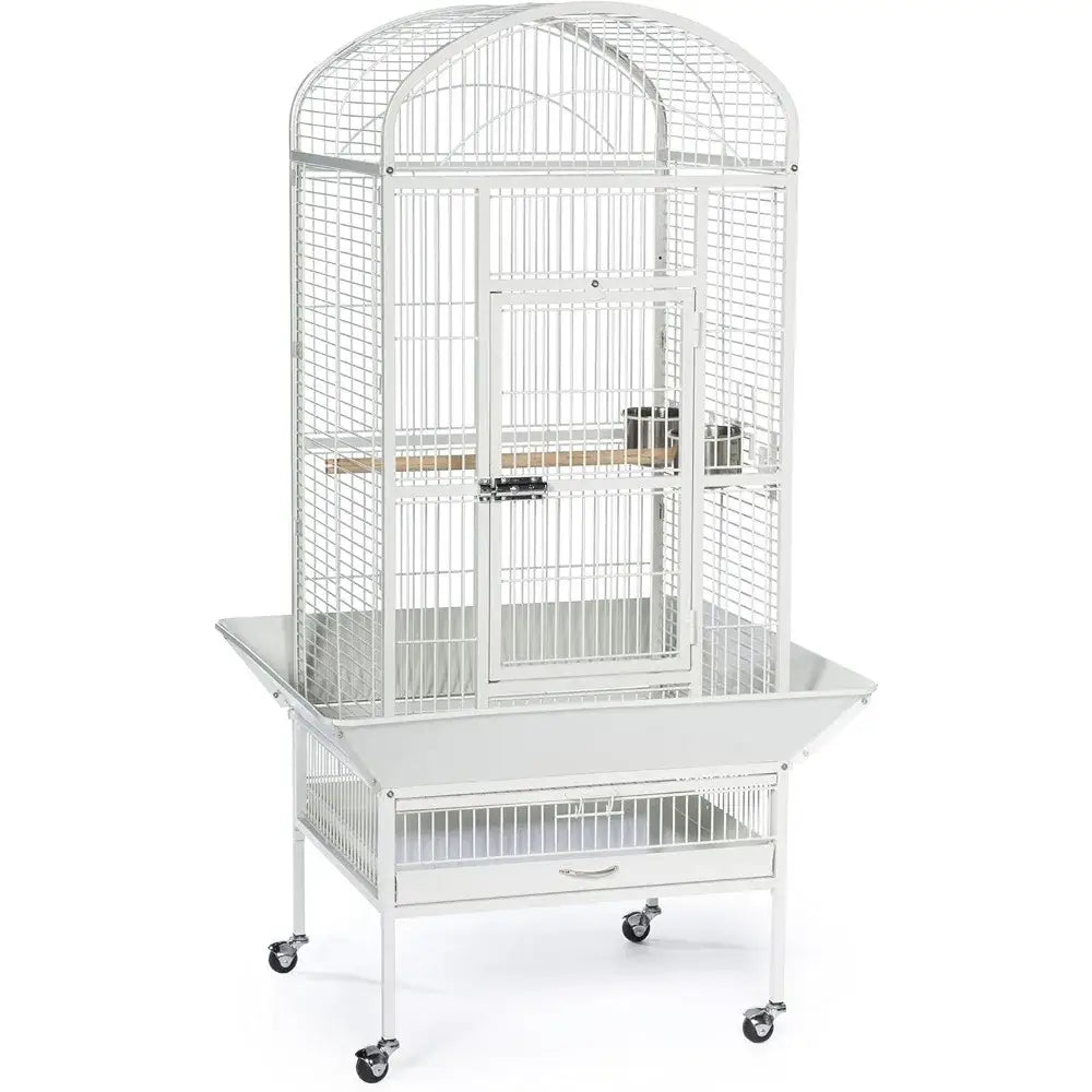 Chalk White Metal Birdcage
