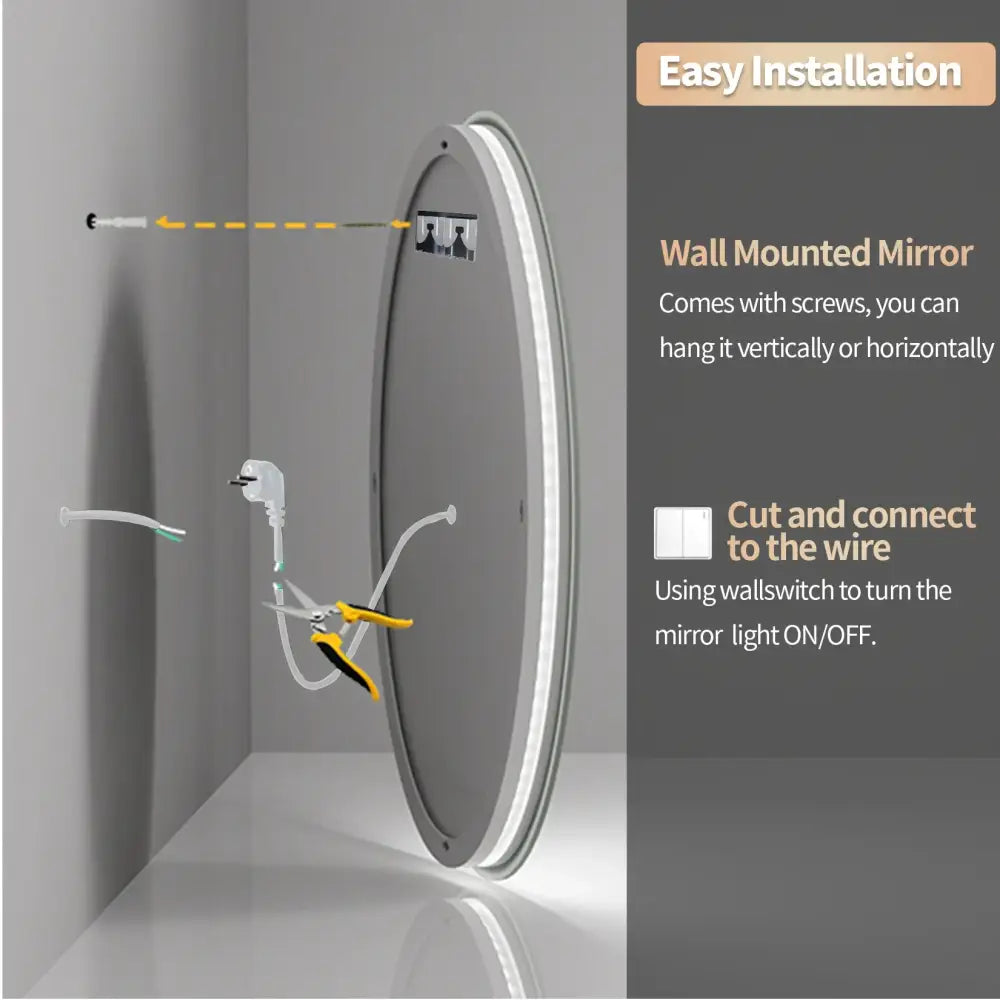 LED Backlit Round Mirror