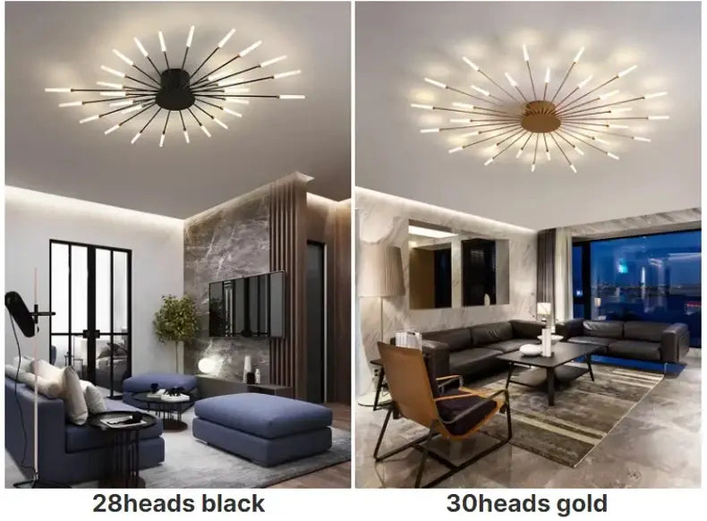 Gold Radial Ceiling Lamp
