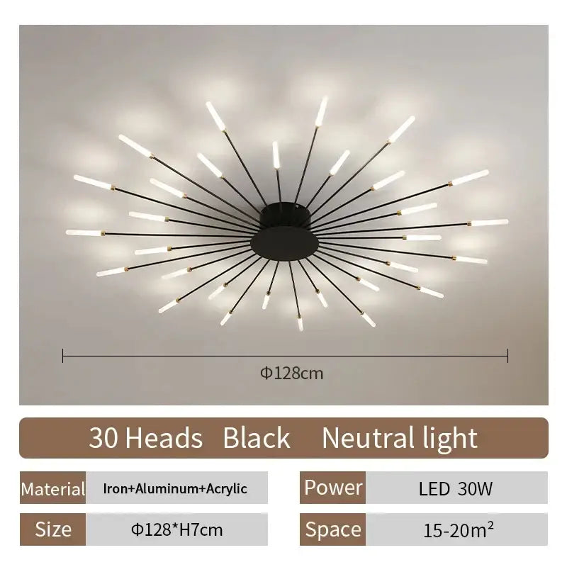 Gold Radial Ceiling Lamp