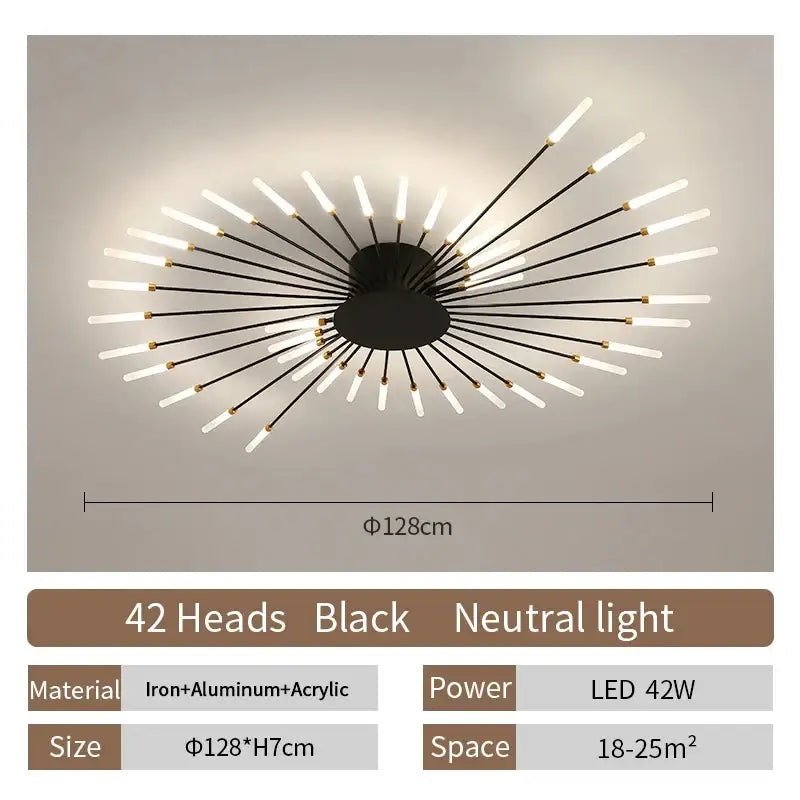 Gold Radial Ceiling Lamp