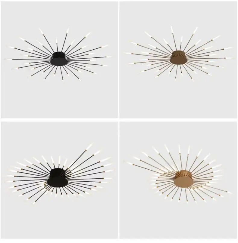 Gold Radial Ceiling Lamp