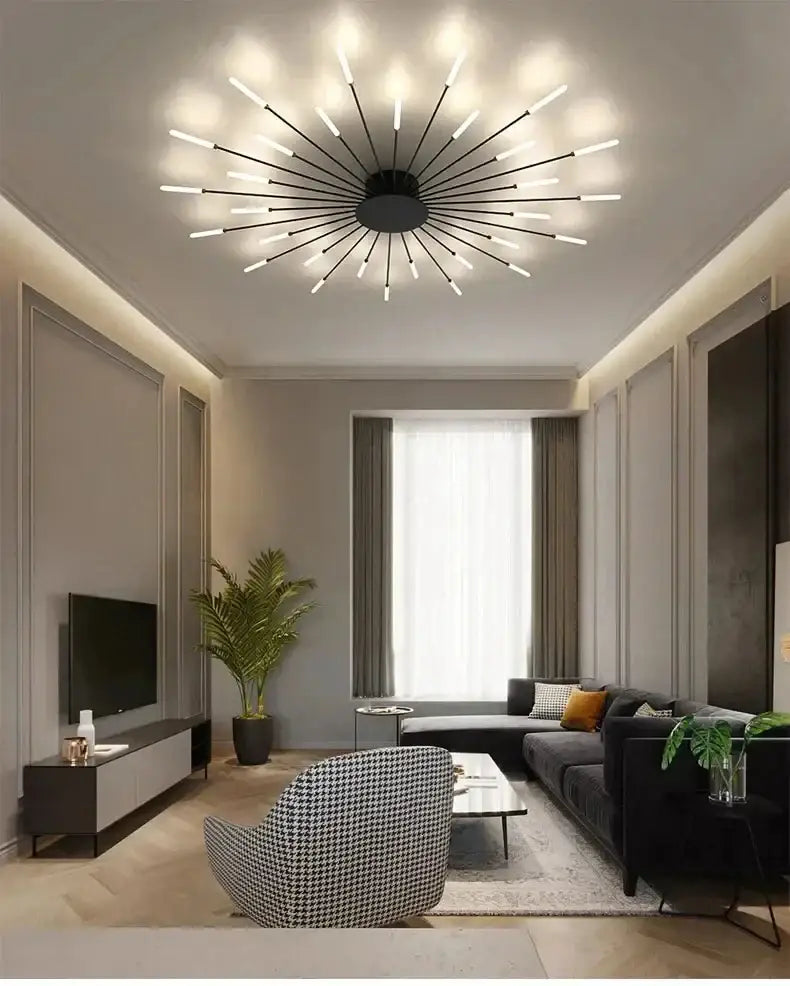 Gold Radial Ceiling Lamp