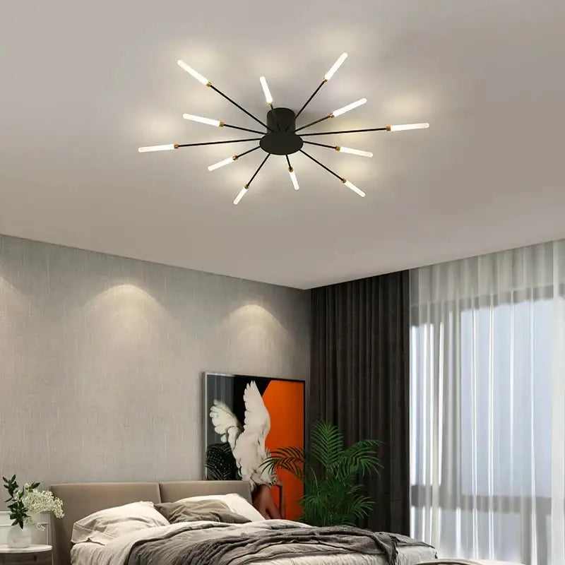 Gold Radial Ceiling Lamp