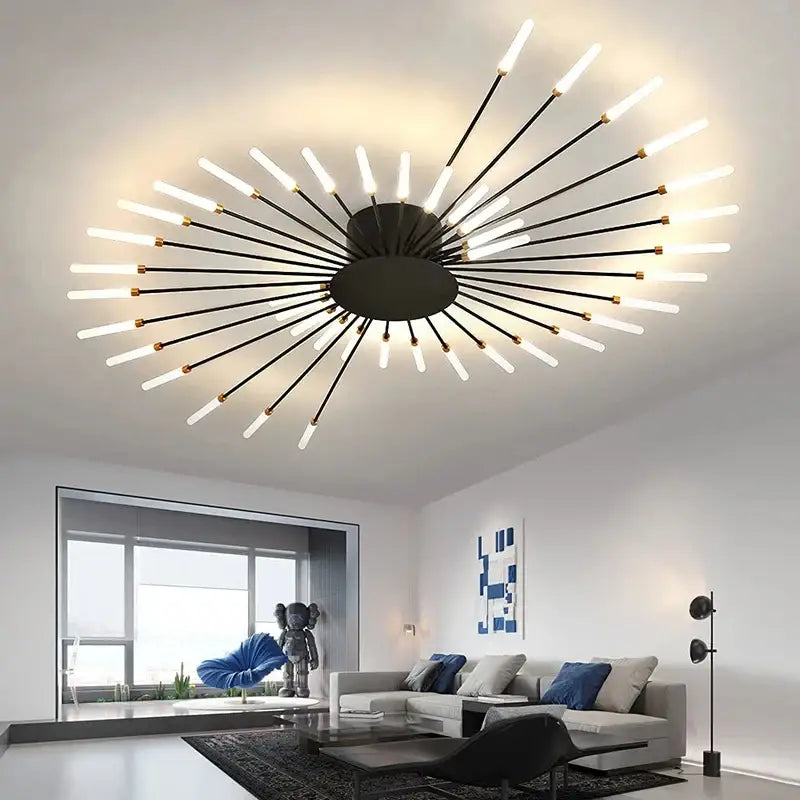Gold Radial Ceiling Lamp