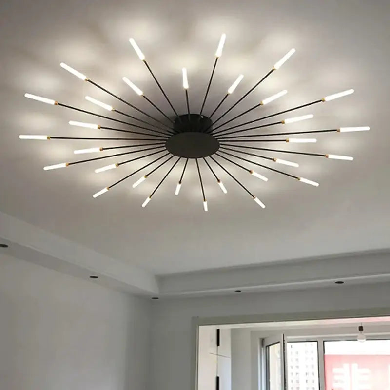 Gold Radial Ceiling Lamp