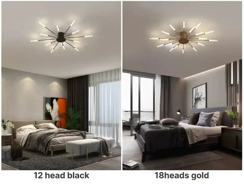 Gold Radial Ceiling Lamp