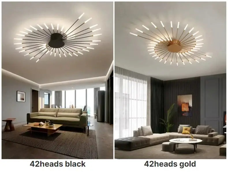 Gold Radial Ceiling Lamp