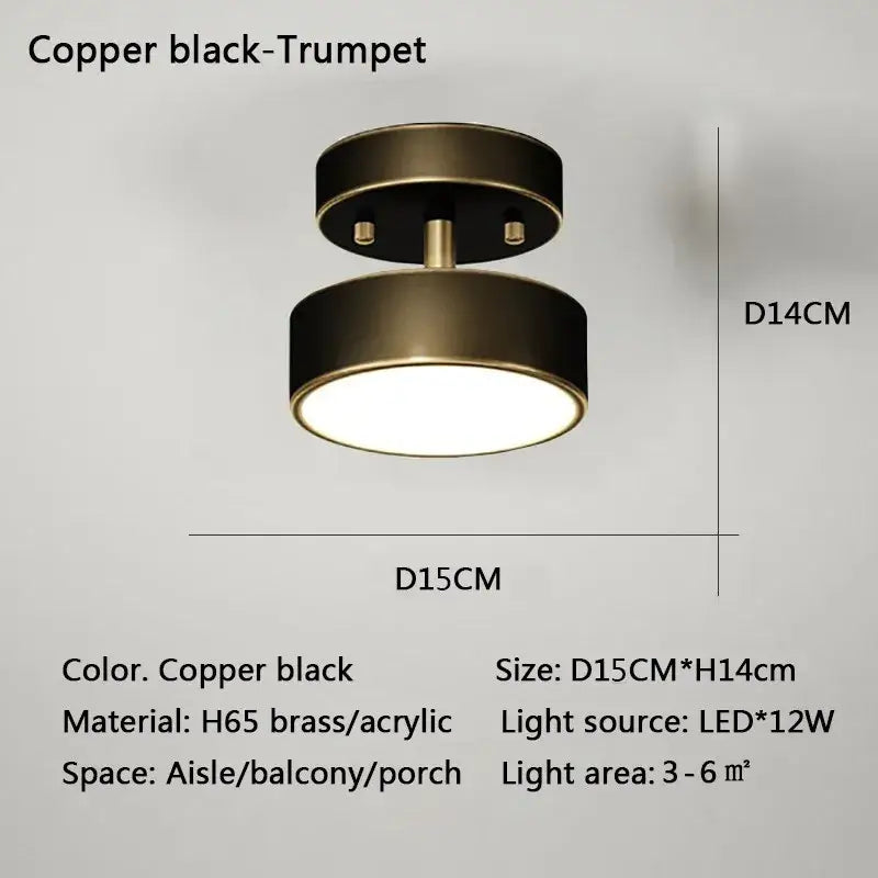 Gold LED Bedroom Ceiling Light