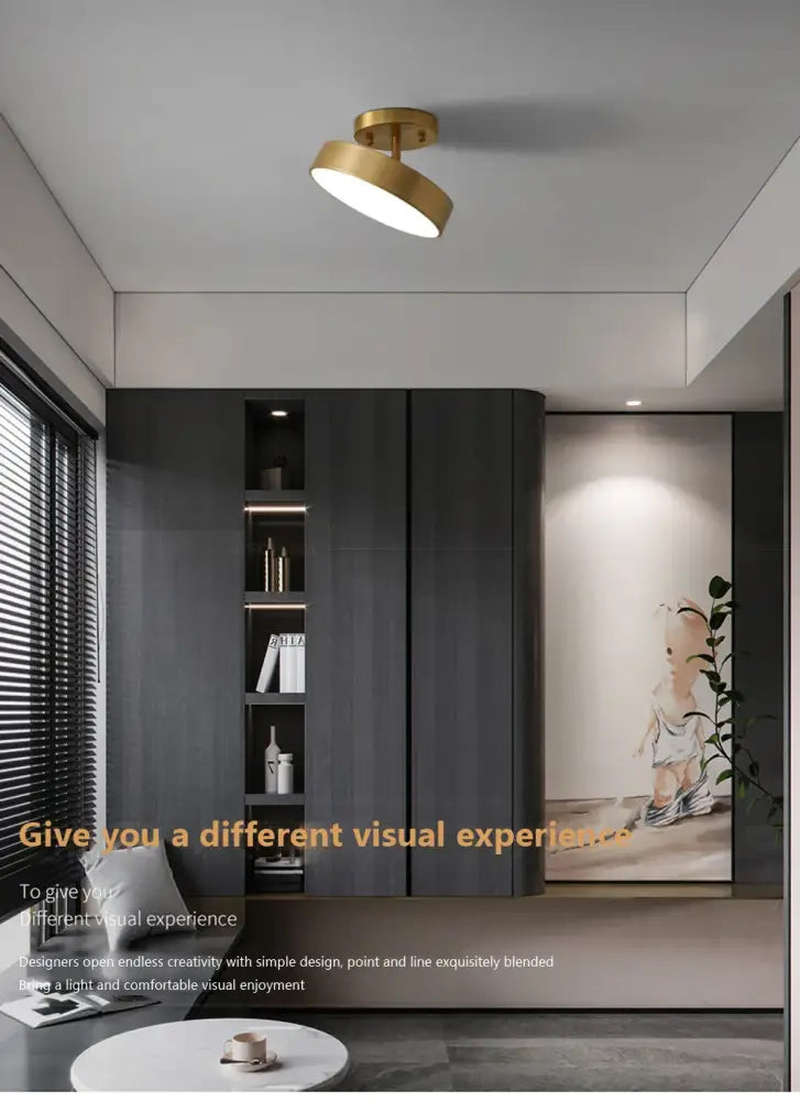 Gold LED Bedroom Ceiling Light