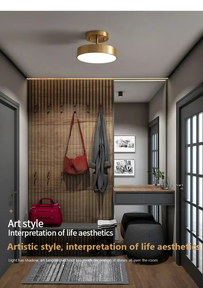 Gold LED Bedroom Ceiling Light