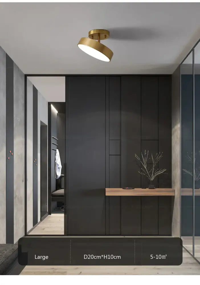 Gold LED Bedroom Ceiling Light