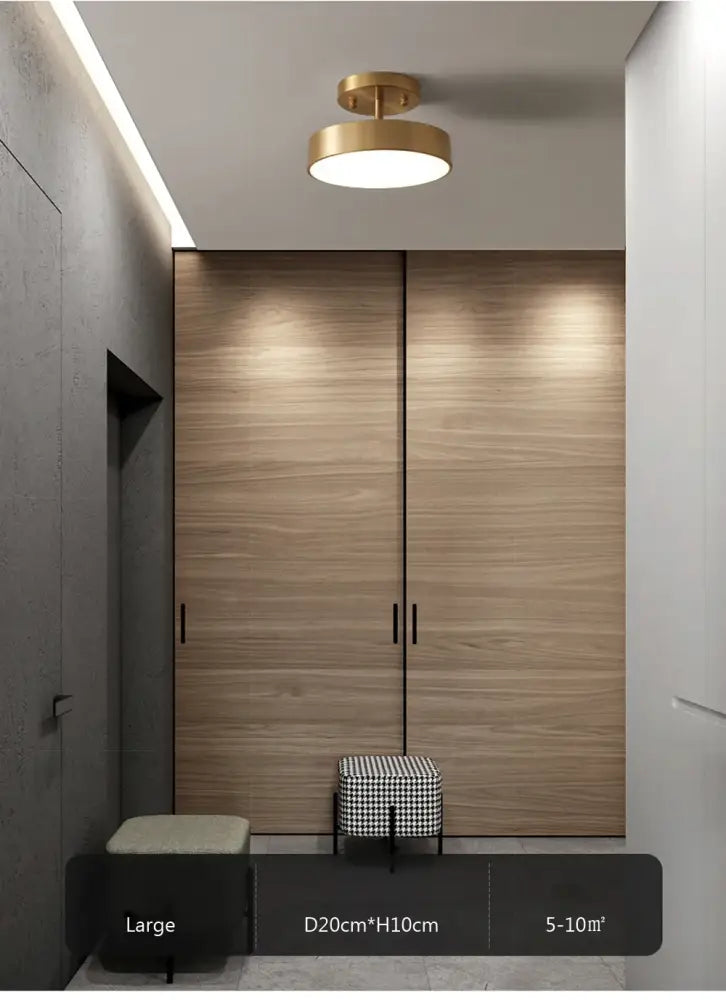 Gold LED Bedroom Ceiling Light