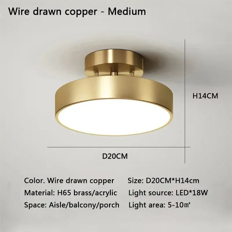 Gold LED Bedroom Ceiling Light