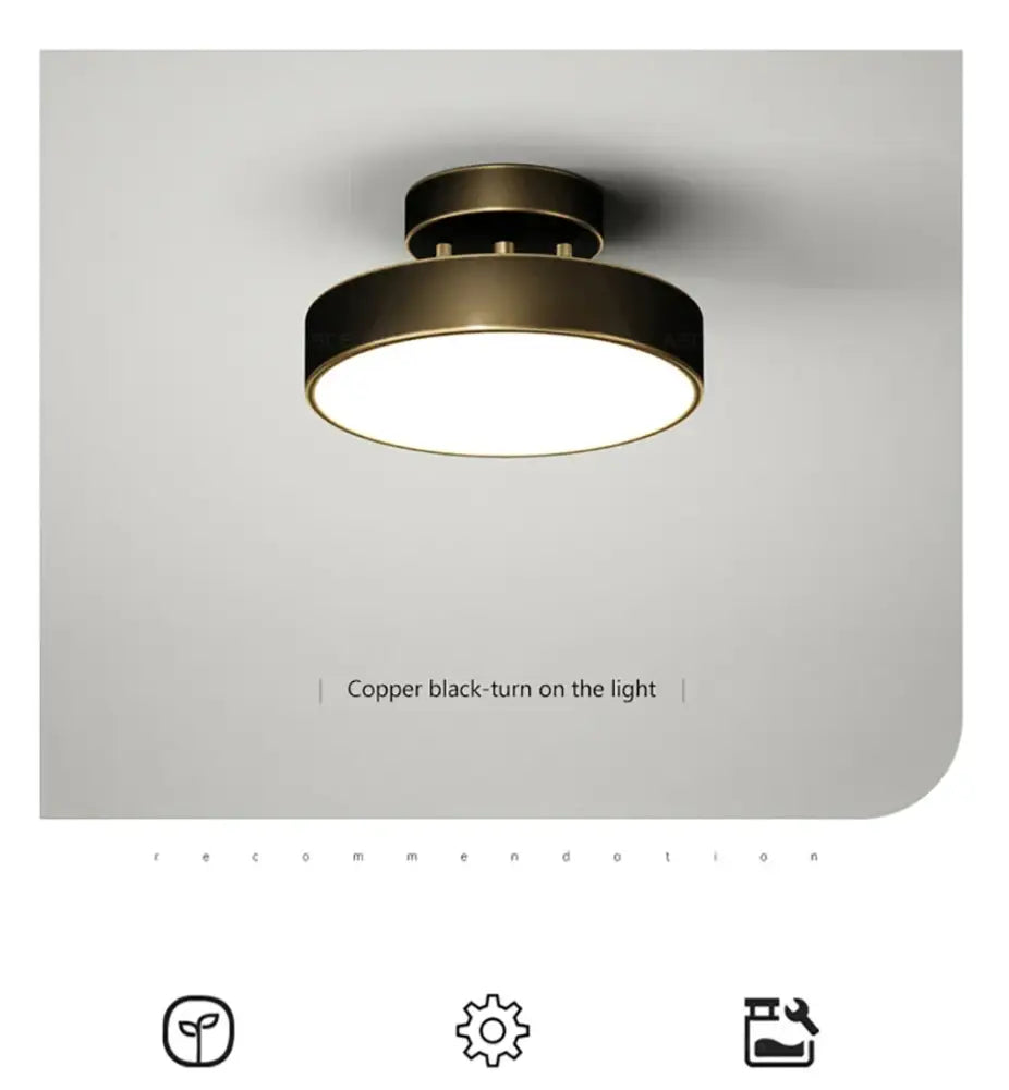 Gold LED Bedroom Ceiling Light