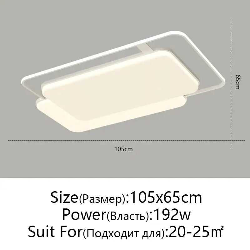 White LED Rectangle 105cm Ceiling Light