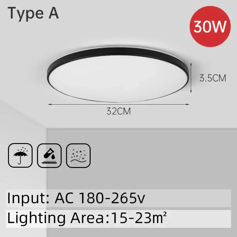 White LED PVC Multi-Power Ceiling Light