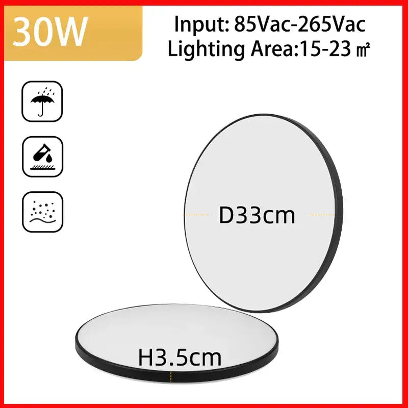 White LED PVC Multi-Power Ceiling Light