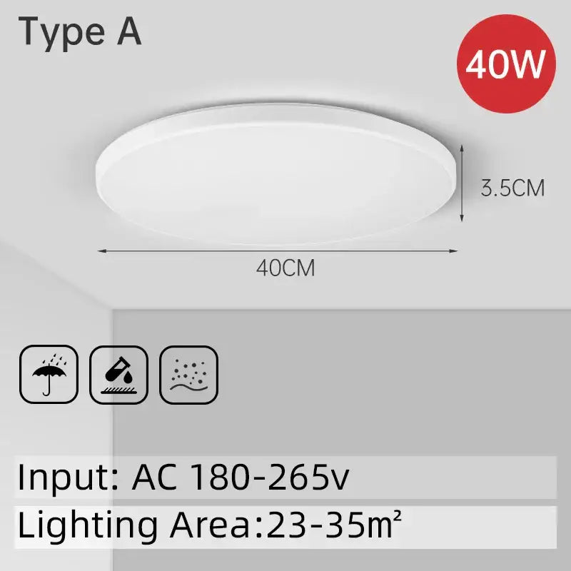 White LED PVC Multi-Power Ceiling Light