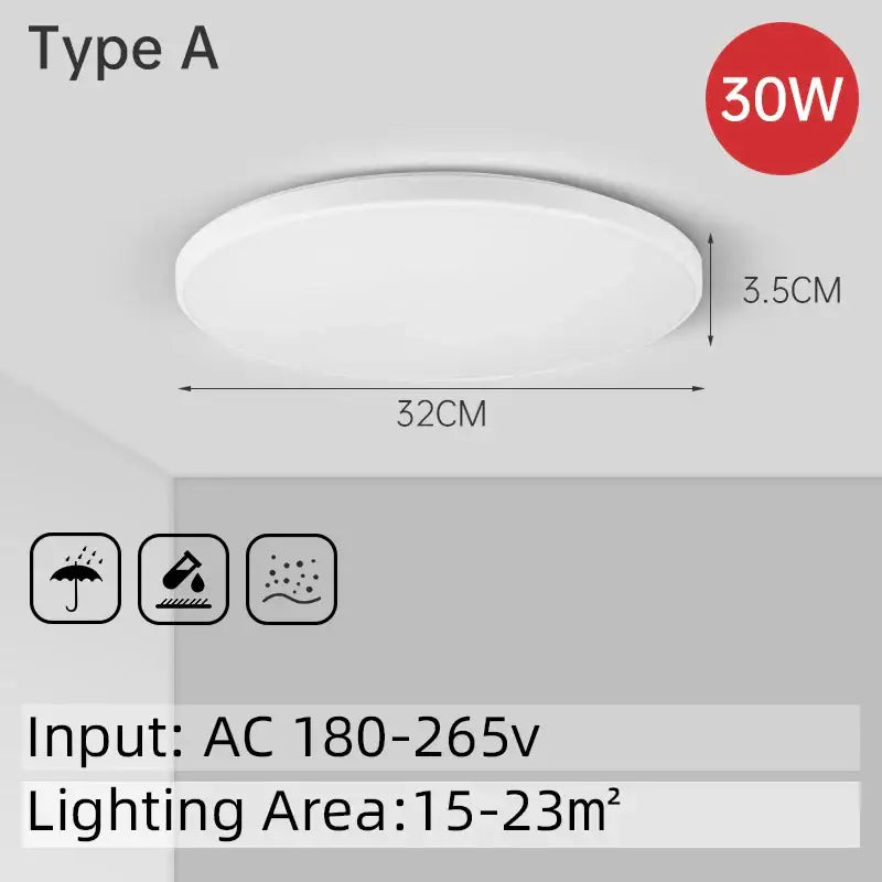 White LED PVC Multi-Power Ceiling Light
