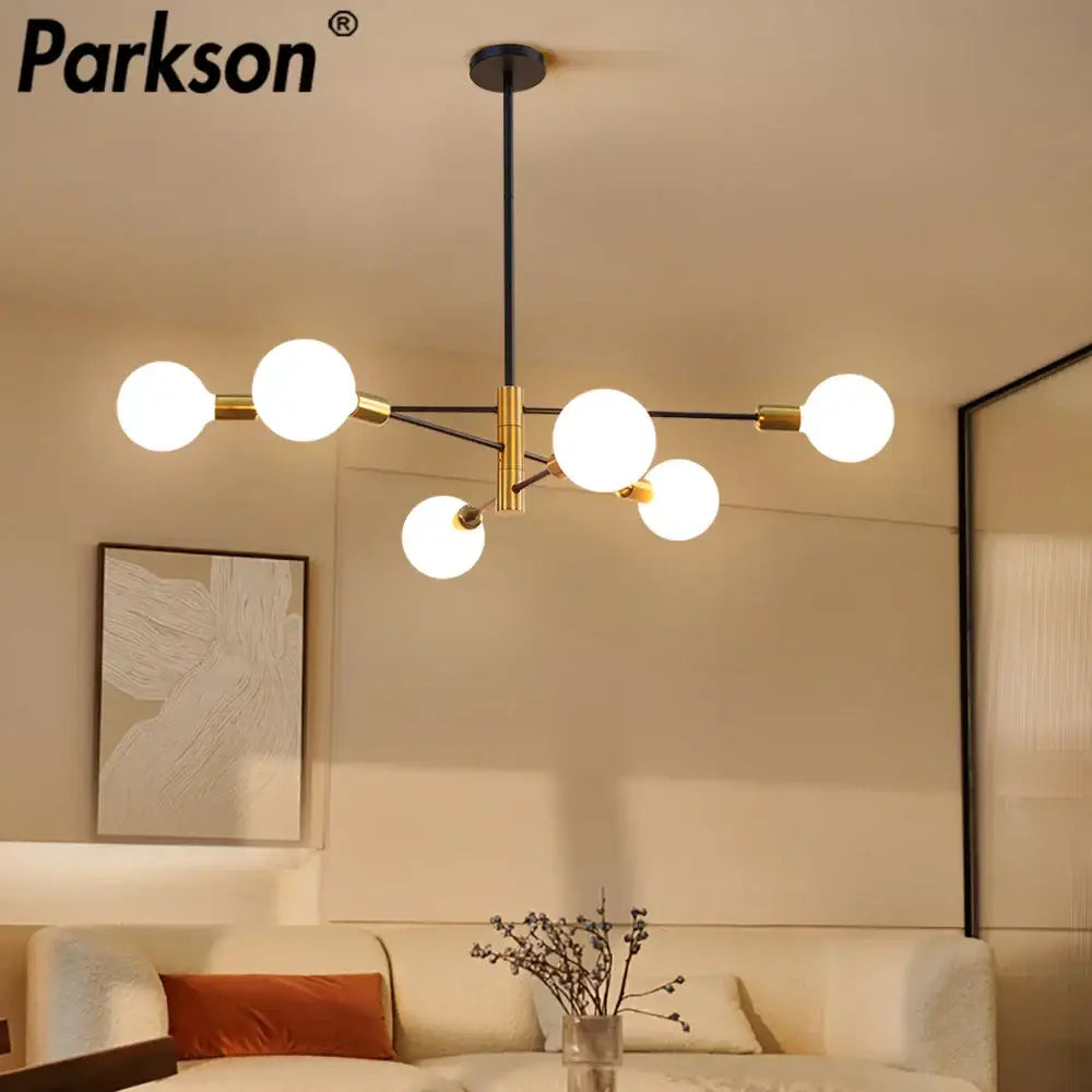 Black Gold 8-Light Ceiling Light