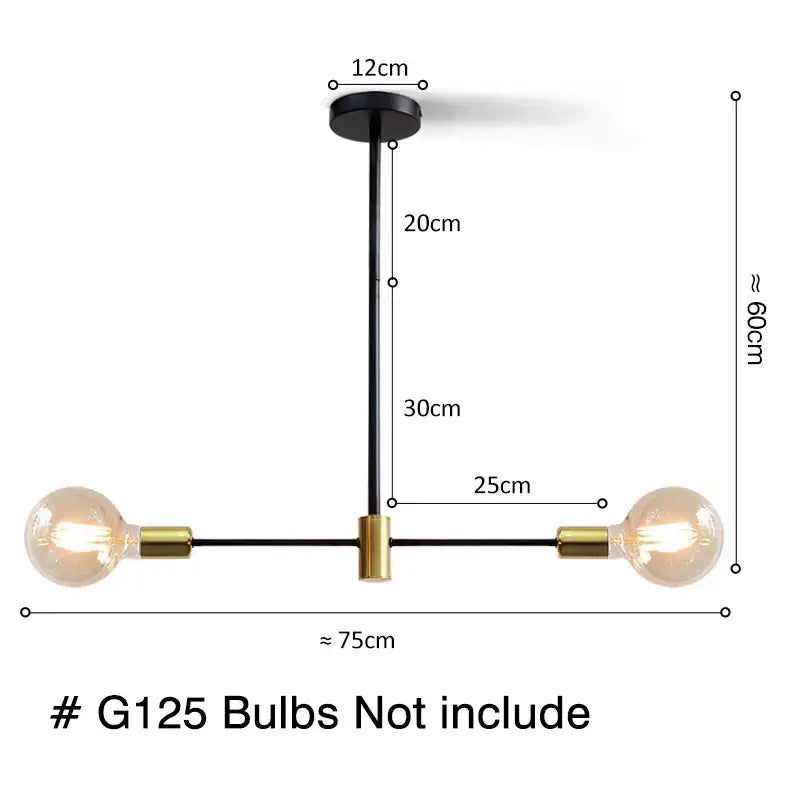 Black Gold 8-Light Ceiling Light