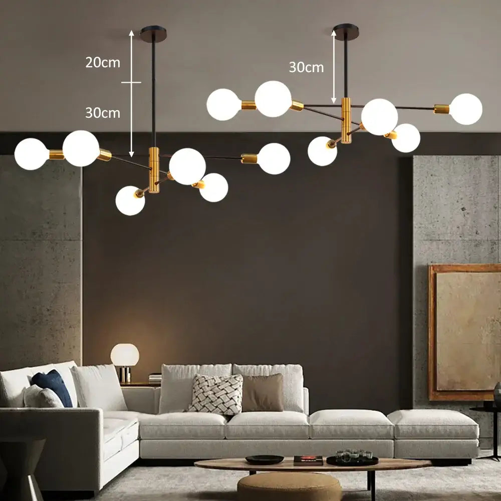 Black Gold 8-Light Ceiling Light