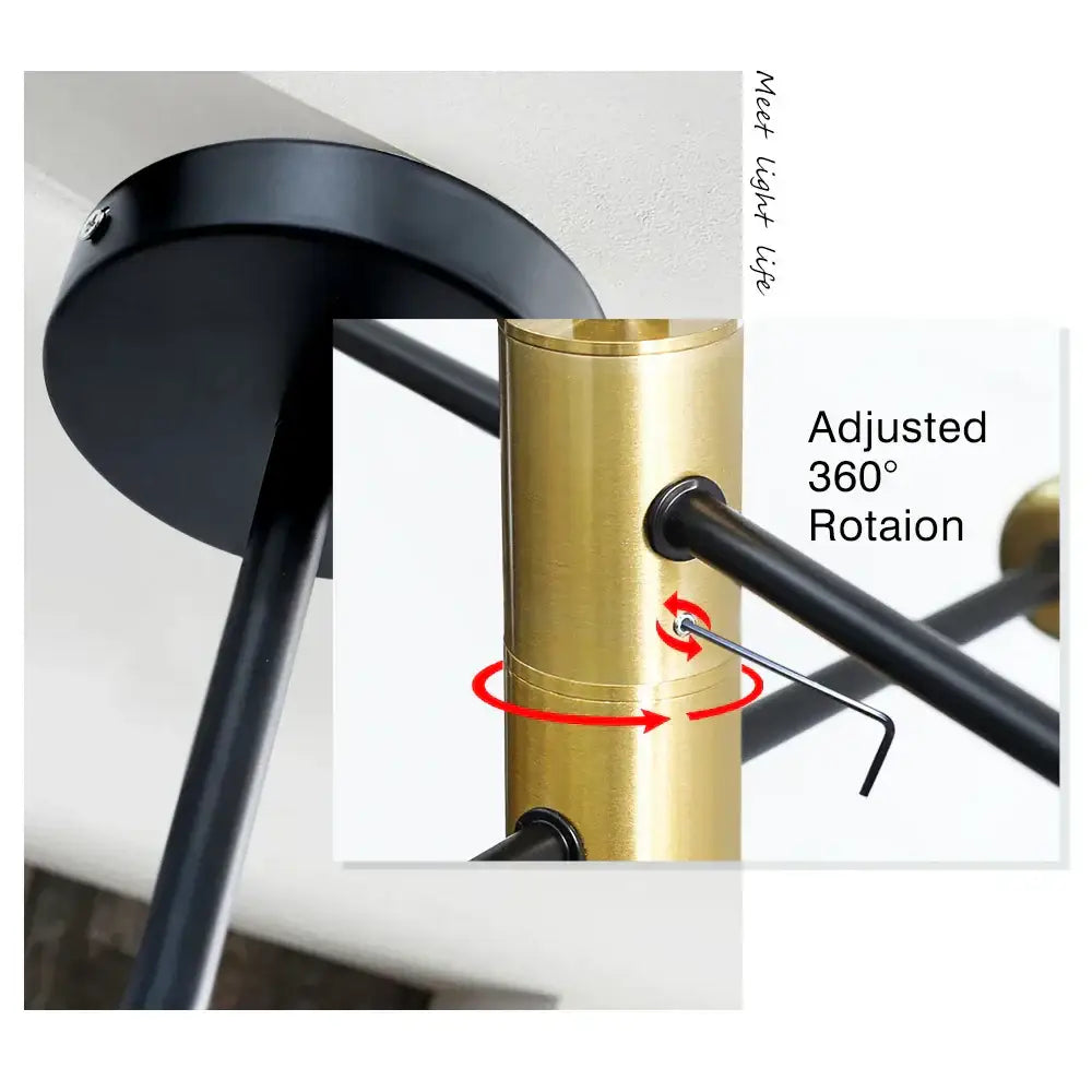 Black Gold 8-Light Ceiling Light