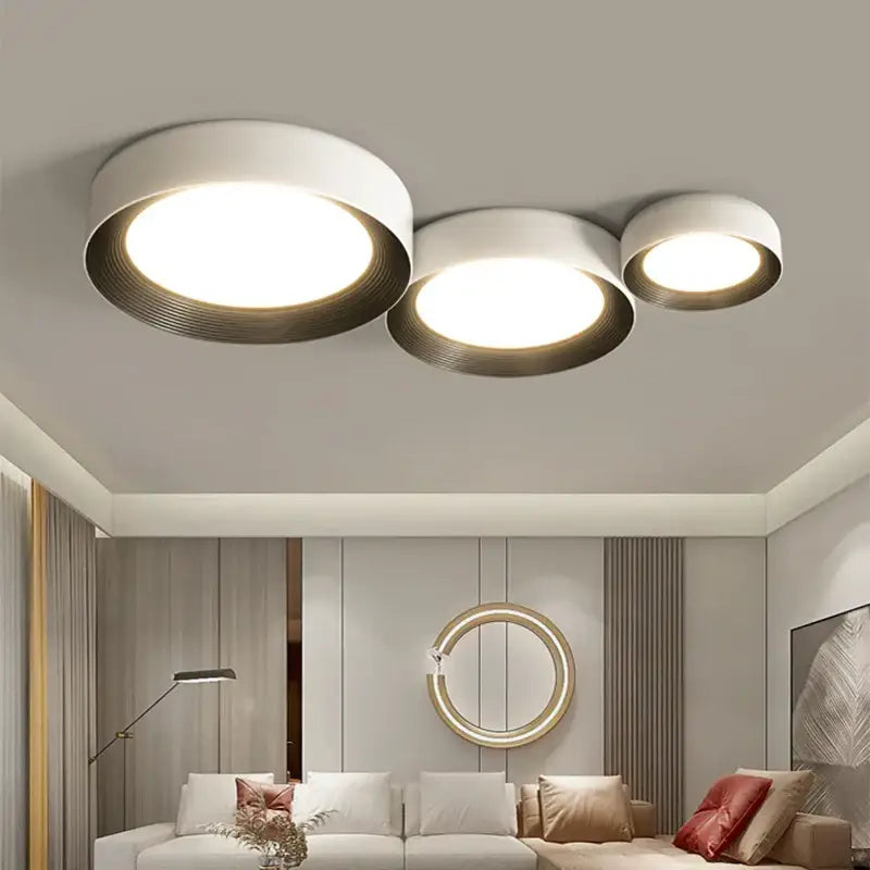White Ribbed LED Ceiling Light
