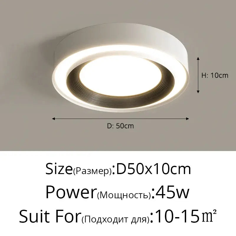 White Ribbed LED Ceiling Light