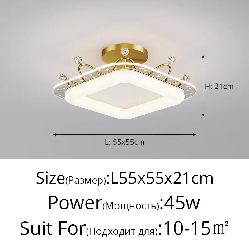 Gold Square LED Ceiling Light