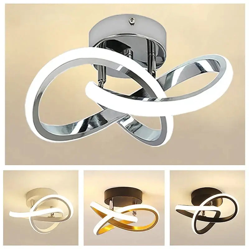 Chrome Intertwined LED Ceiling Light