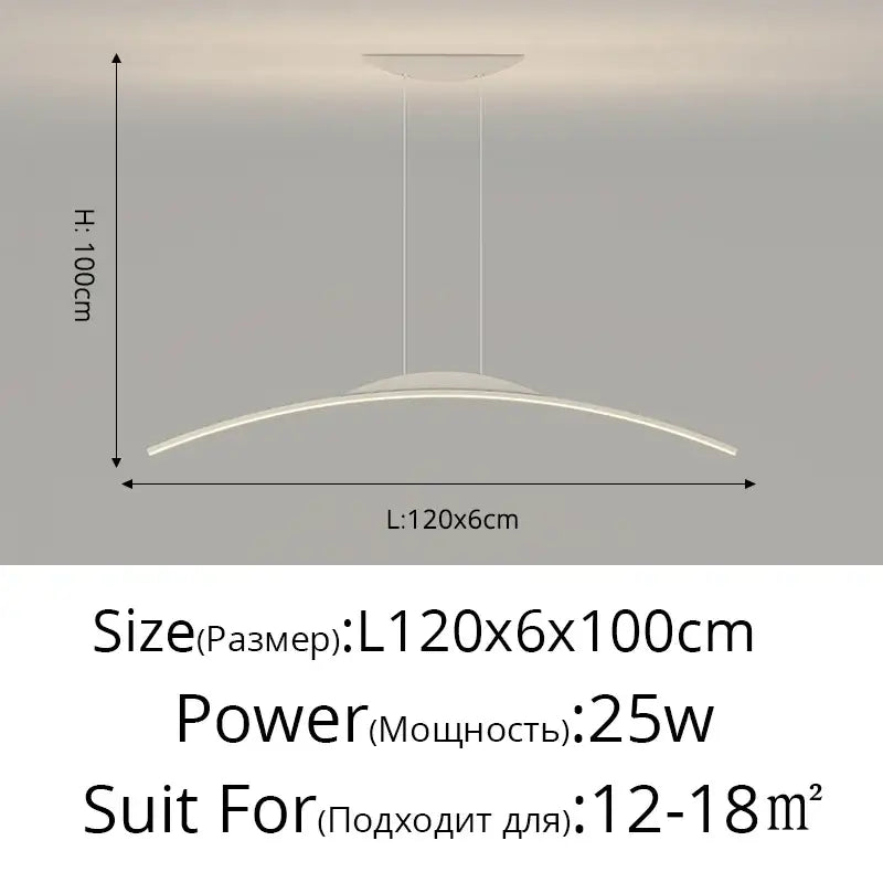 Black Curved Pendant Light