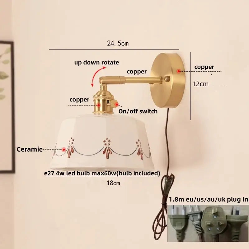Cream Ceramic Wall Lamp