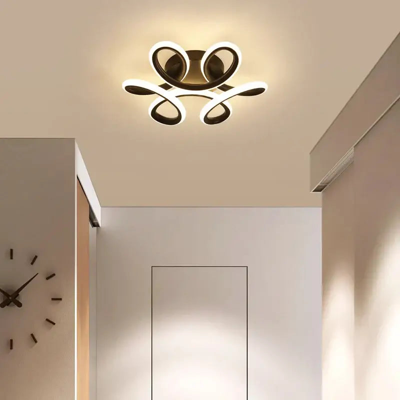 Black White Shadeless Aluminum Chandelier
