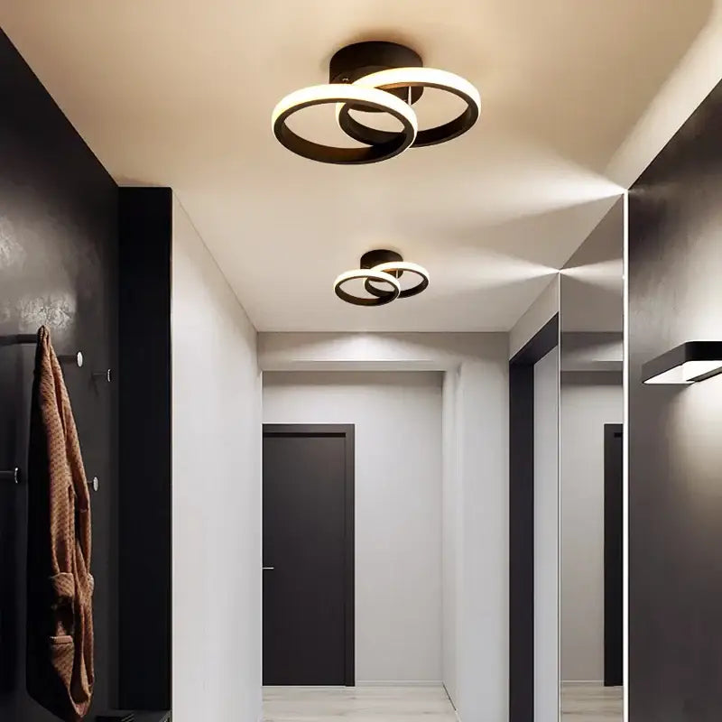 Black White Shadeless Aluminum Chandelier