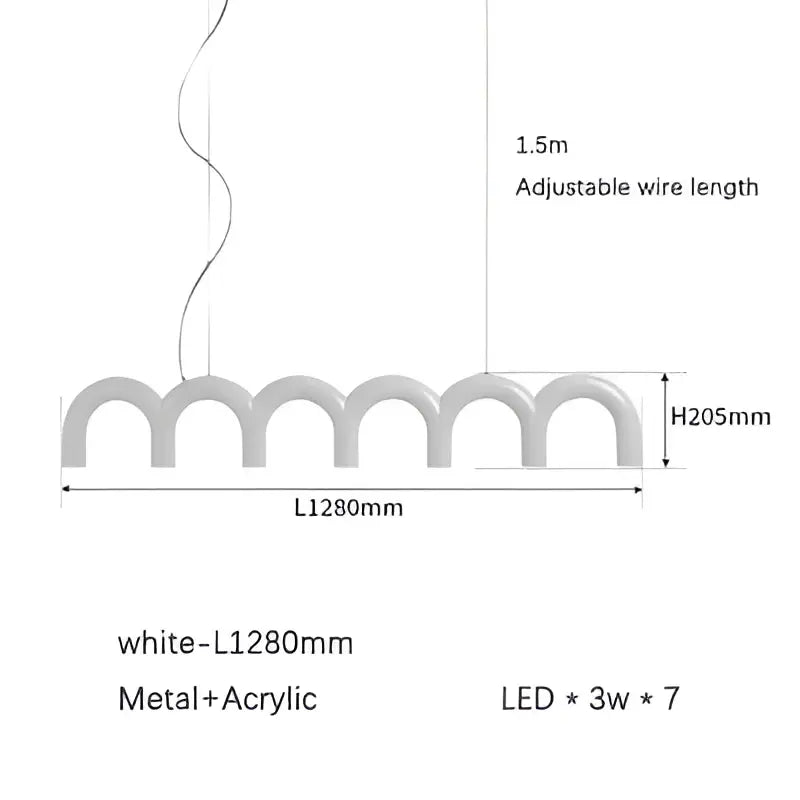 Blue Wavy LED Chandelier