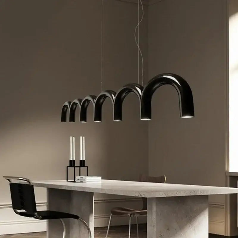 Blue Wavy LED Chandelier