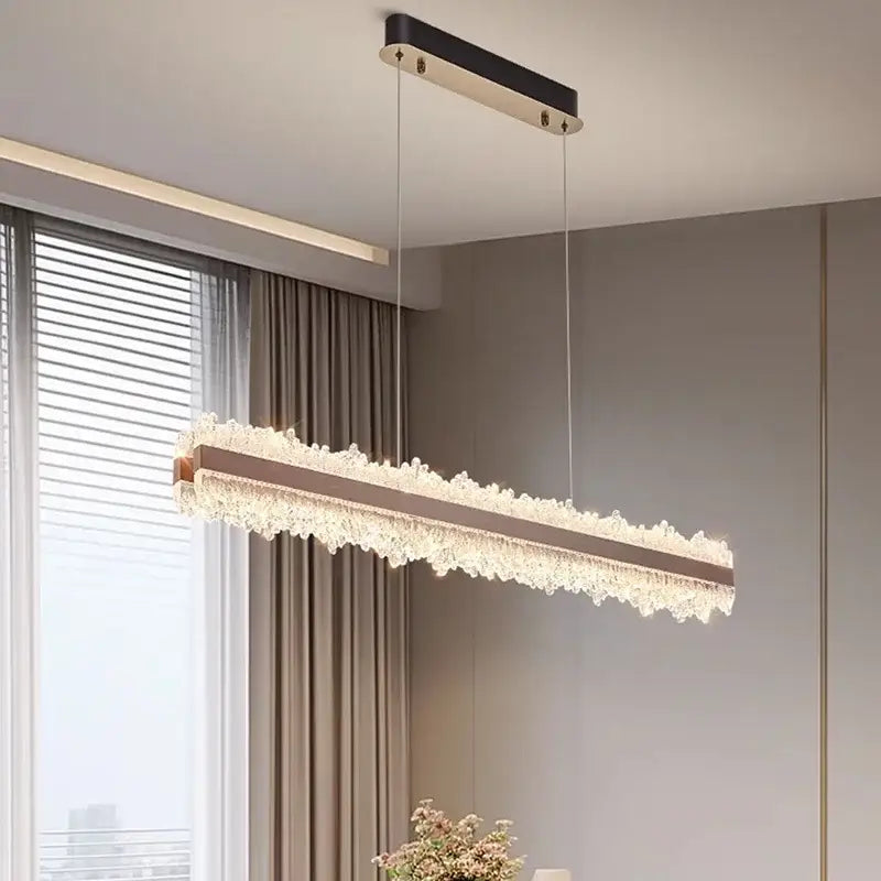 Copper Rectangular LED Chandelier