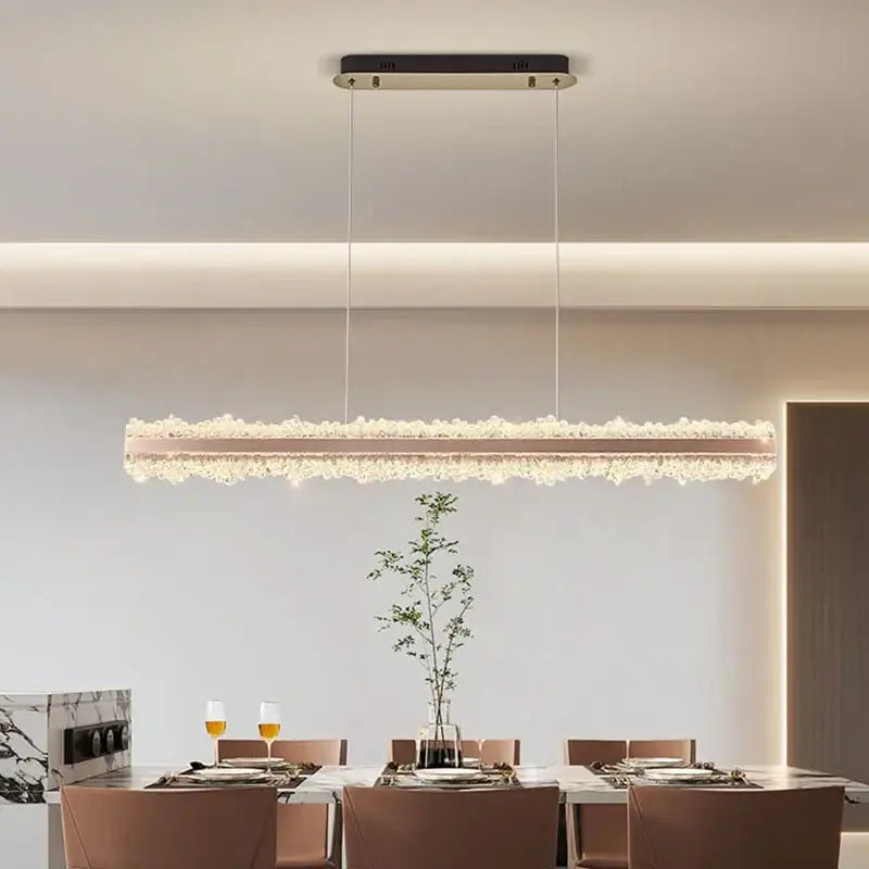 Copper Rectangular LED Chandelier