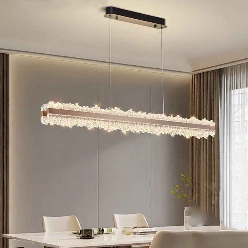 Copper Rectangular LED Chandelier