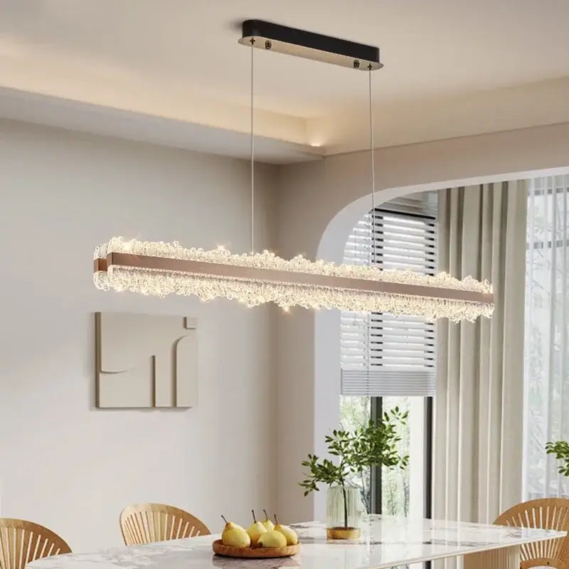 Copper Rectangular LED Chandelier