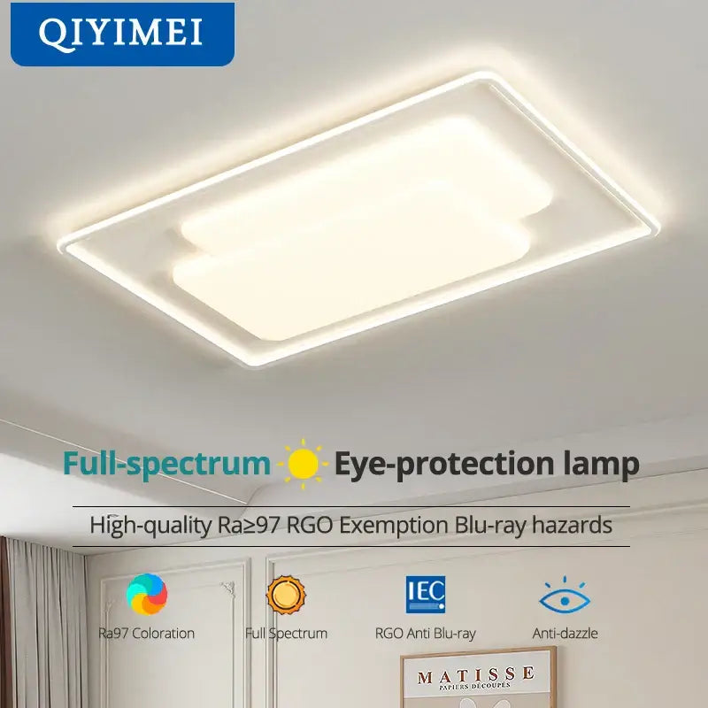 White Rectangular LED Chandelier
