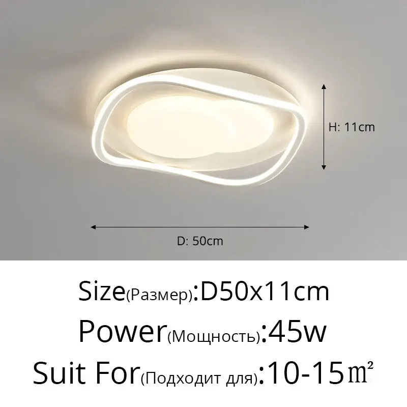 White Rectangular LED Chandelier