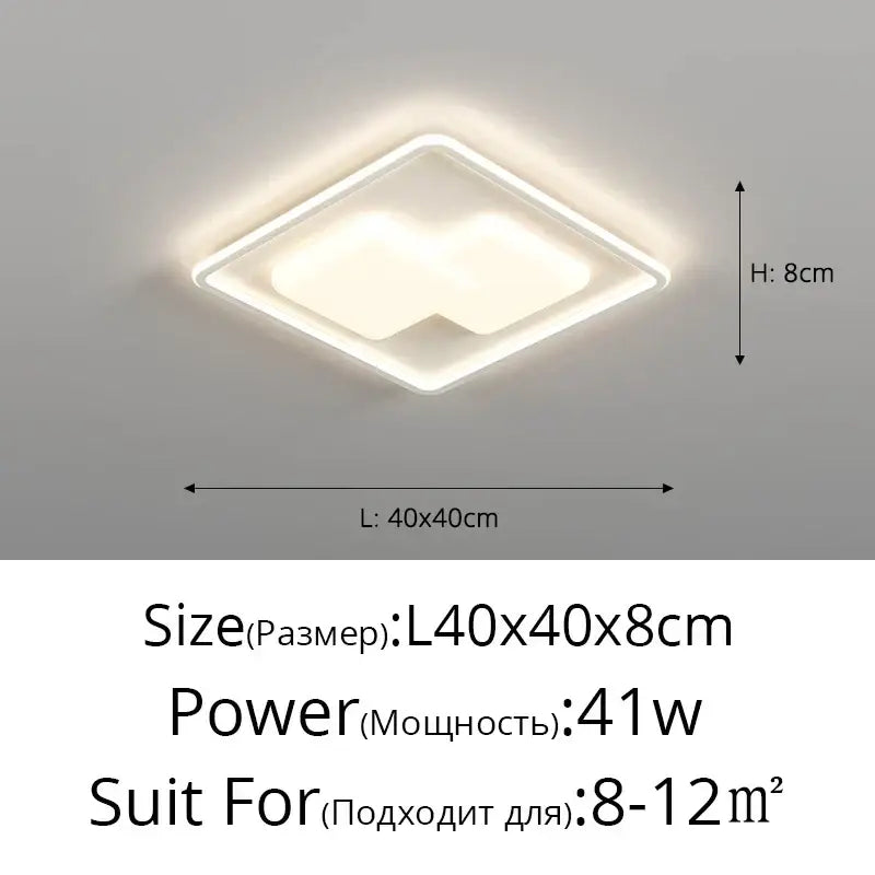 White Rectangular LED Chandelier