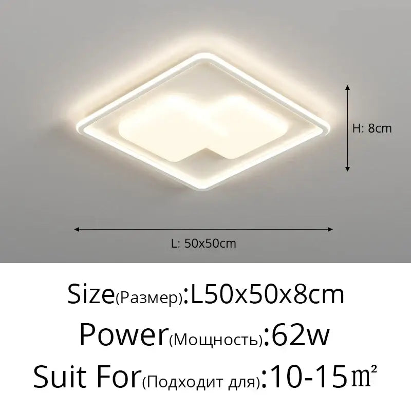 White Rectangular LED Chandelier