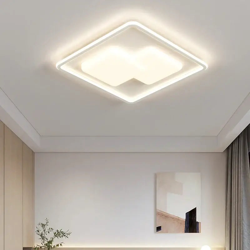 White Rectangular LED Chandelier