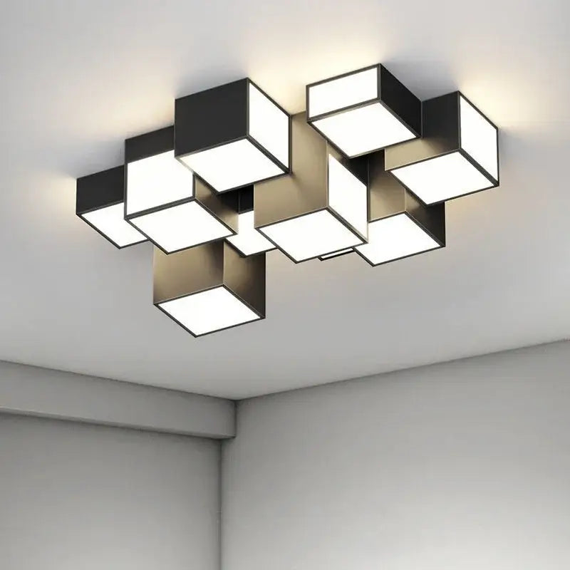 White Geometric LED Chandelier
